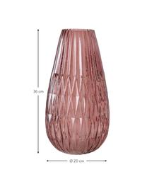 Grote glazen vaas Rubina, Glas, Roze, Ø 20 cm, H 36 cm