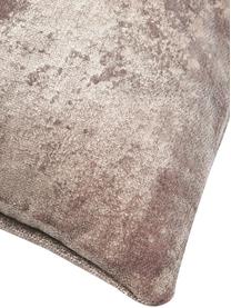 Fluwelen kussenhoes Shiny met glinsterend vintage patroon, 100% polyester fluweel, Taupe, goudkleurig, B 40 x L 40 cm