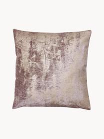 Housse de coussin en velours vintage Shiny, 100 % velours de polyester, Taupe, doré, larg. 40 x long. 40 cm