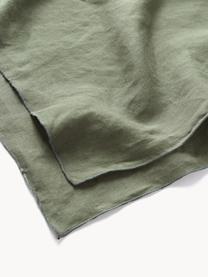 Nappe en lin avec passepoil Kennedy, 100 % lin délavé

Le lin est une fibre naturelle qui se caractérise par ses propriétés respirantes, sa résistance et son toucher doux

Le matériau est certifié STANDARD 100 OEKO-TEX®, 6760CIT, CITEVE, Vert olive, vert sauge, 6-8 personnes (long. 250 x larg. 140 cm)