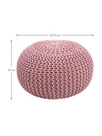 Puff de punto artesanal Dori, Tapizado: 100% algodón, Rosa, Ø 55 x Al 35 cm