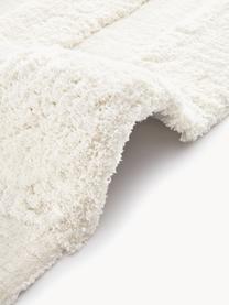 Flauschiger Hochflor-Teppich Genève mit erhabener Hoch-Tief-Struktur, Flor: Mikrofaser (100 % Polyest, Cremeweiß, B 300 x L 400 cm (Größe XL)