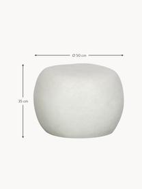 Mesa de centro redonda para exterior Pebble, Arcilla de fibra, Aspecto blanco y cemento, Ø 50 x Al 35 cm