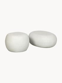 Garten-Couchtisch Pebble in organischer Form, Faserton, Weiss, Beton-Optik, Ø 50 x H 35 cm