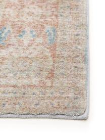 Kurzflor-Teppich Mara mit Ornamentmuster, 100 % Polyester, Blau, Apricot, Bunt, B 80 x L 150 cm (Grösse XS)