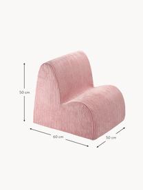 Fauteuil pour enfant en velours côtelé Cloud, Velours côtelé vieux rose, larg. 50 x haut. 50 cm