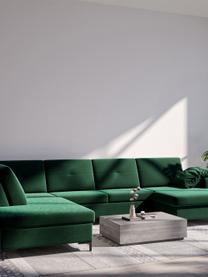 Rohová pohovka XL s funkcí spaní a úložným prostorem Moor, Tmavě zelená
