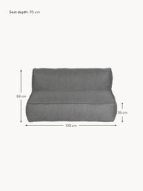 Divano lounge 2 posti da esterno Grow, Rivestimento: 100% poliestere, resisten, Tessuto grigio scuro, Larg. 130 x Prof. 95 cm