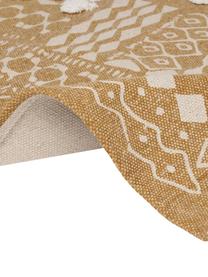 Dywan z bawełny z wypukła strukturą w stylu boho  Boa, 100% bawełna, Żółty, biały, S 150 x D 200 cm (Rozmiar S)
