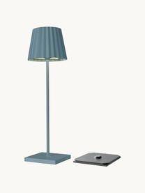 Mobile dimmbare Außentischlampe Trellia in Blau, Lampenschirm: Aluminium, beschichtet, Lampenfuß: Aluminium, beschichtet, Blau, Ø 12 x H 38 cm