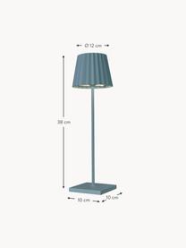 Lampada dimmerabile mobile da tavolo per esterni blu Trellia, Paralume: alluminio rivestito, Blu, nero, Ø 12 x Alt. 38 cm