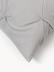 Taie d'oreiller en percale de coton avec piquage façon origami Brody, Gris, larg. 50 x long. 70 cm