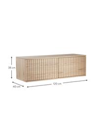 TV-Konsole Sandviken, Mitteldichte Holzfaserplatte (MDF), Eschenholzfurnier, lackiert, Holz, B 120 x H 38 cm