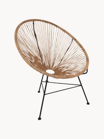 Loungesessel Bahia aus Kunststoff-Geflecht, Sitzfläche: Kunststoff, Gestell: Metall, pulverbeschichtet, Hellbraun, B 81 x T 73 cm