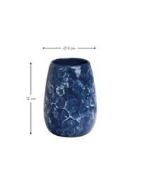 Tandenborstelbeker Blue Marble van keramiek, Keramiek, Blauw, Ø 9 x H 12 cm