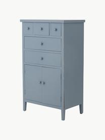 Cassettiera in legno Allison, Pannello di fibra a media densità (MDF), legno di abete, Grigio-blu, Larg. 58 x Alt. 96 cm