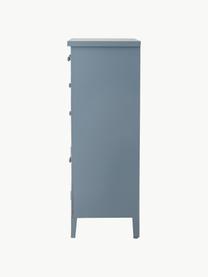 Cassettiera in legno Allison, Pannello di fibra a media densità (MDF), legno di abete, Grigio-blu, Larg. 58 x Alt. 96 cm