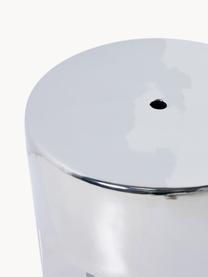 Table d'appoint ronde Argent, Grès cérame, galvanisé, Gris chrome, Ø 35 x haut. 45 cm