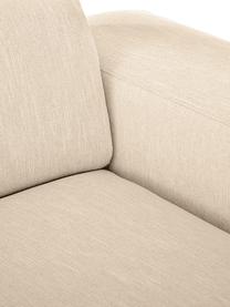 Sofa narożna Melva (3-osobowa), Tapicerka: 100% poliester Dzięki tka, Stelaż: lite drewno sosnowe z cer, Nogi: tworzywo sztuczne, Beżowa tkanina, S 239 x G 143 cm, prawostronna