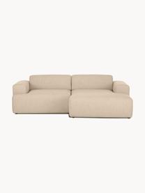 Sofa narożna Melva (3-osobowa), Tapicerka: 100% poliester Dzięki tka, Stelaż: lite drewno sosnowe z cer, Nogi: tworzywo sztuczne, Beżowa tkanina, S 239 x G 143 cm, prawostronna