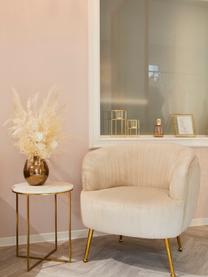 Kulatý mramorový odkládací stolek Alys, Bílá mramorová, zlatá, Ø 40 cm, V 50 cm