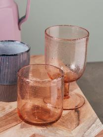 Ručne fúkané poháre na víno Leyla, 6 ks, Sklo, Bledoružová, priehľadná, Ø 8 x V 14 cm, 320 ml