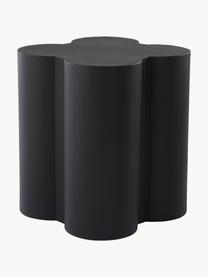 Tavolino dalla forma organica Gilles, Ferro verniciato a polvere, Nero, Ø 43 x Alt. 51 cm