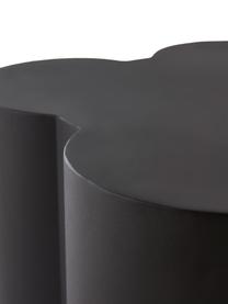 Tavolino dalla forma organica Gilles, Ferro verniciato a polvere, Nero, Ø 43 x Alt. 51 cm