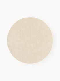 Tapis rond en coton tissé main Lora, Beige clair, Ø 120 cm (taille S)