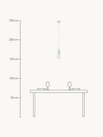 Kleine marmeren hanglamp Siv, Lampenkap: marmer, Wit, gemarmerd, Ø 6 x H 10 cm