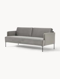 Samt-Sofa Fluente (3-Sitzer), Bezug: Samt (Hochwertiger Polyes, Gestell: Massives Kiefernholz, Samt Grau, B 196 x T 85 cm