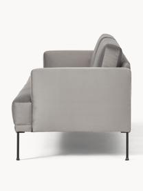 Samt-Sofa Fluente (3-Sitzer), Bezug: Samt (Hochwertiger Polyes, Gestell: Massives Kiefernholz, Füße: Metall, pulverbeschichtet, Samt Grau, B 196 x T 85 cm