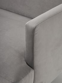 Sofa z aksamitu Fluente (3-osobowa), Tapicerka: aksamit (wysokiej jakości, Stelaż: lite drewno sosnowe, Nogi: metal malowany proszkowo , Szary aksamit, S 196 x G 85 cm