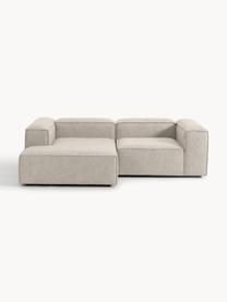 Modulares Ecksofa Lennon aus Leinen-Mix, Bezug: 50 % Viskose, 25 % Leinen, Gestell: Fichtenholz, Sperrholz, m, Leinen-Mix Grau, B 238 x T 180 cm, Eckteil links