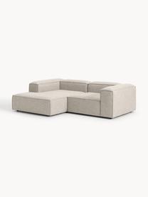 Modulares Ecksofa Lennon aus Leinen-Mix, Bezug: 50 % Viskose, 25 % Leinen, Gestell: Fichtenholz, Sperrholz, m, Leinen-Mix Grau, B 238 x T 180 cm, Eckteil links