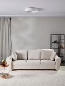 Canapé d'angle 3 places velours avec rangement Moghan, Velours beige, larg. 235 x prof. 100 cm