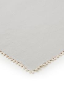 Servilletas de lino Pom Pom, 4 uds., Lino, Gris claro, An 46 x L 46 cm