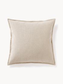 Housse de coussin en coton Vicky, 100 % coton bio, Beige, larg. 50 x long. 50 cm