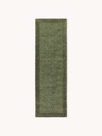 Tapis à poils ras Kari, 100 % polyester, certifié GRS, Tons verts, larg. 80 x long. 250 cm