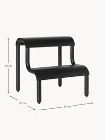 Tabouret en métal pour enfant Up Step, Métal, revêtement par poudre, Noir, larg. 34 x haut. 36 cm