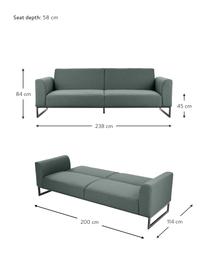 Schlafsofa Josephine (3-Sitzer), Bezug: 100% Polyester Der hochwe, Gestell: Massives Kiefernholz und , Webstoff Petrol, B 238 x T 85 cm