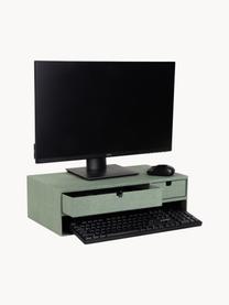 Supporto per monitor con cassetti Ted, Cartone rigido, Verde salvia, Larg. 49 x Prof. 26 cm