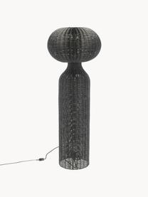 Stojací lampa z ratanu Vinka, Černá, V 130 cm