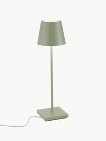 Prenosná stolová LED lampa Poldina, Šalviová, matná, Ø 11 x V 38 cm