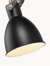 Verstelbare wandlamp House met stekker, Lampenkap: gecoat metaal, Zwart, D 84 x H 18 cm