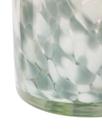 Waxinelichthouder Bablu met polkadot patroon, Glas, Groen, wit, Ø 12 x H 12 cm