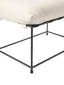 Polsterhocker Wayne, Bezug: 97 % Polyester, 3 % Leine, Gestell: Metall, pulverbeschichtet, Webstoff Off White, B 73 x H 46 cm