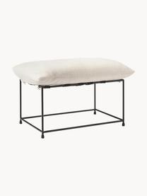 Banc rembourré Wayne, Tissu blanc cassé, cadre noir, larg. 73 x long. 46 cm