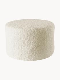 Kinder teddy poef Marbella, Bekleding: polyester, Frame: hout, Crèmewit, Ø 40 x H 28 cm