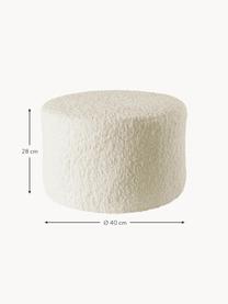 Kinder-Teddypouf Marbella, Bezug: Polyester, Gestell: Holz, Teddy Cremeweiß, Ø 40 x H 28 cm